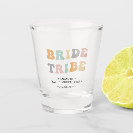 Verre A Shot Mariée Tribe Custom Bachelorette Party Classique 9 (Devant)