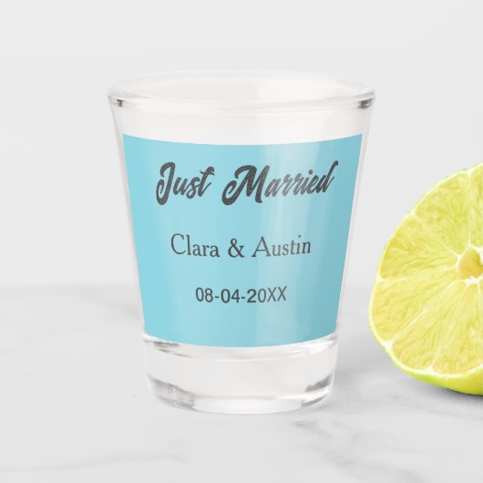 Verre A Shot Mariés add nom du couple date année simulation de (Devant)