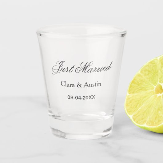 Verre A Shot Mariés add nom du couple date année simulation de (Devant)