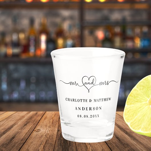 Verre A Shot Mariés Mr Mme groupe de mariage