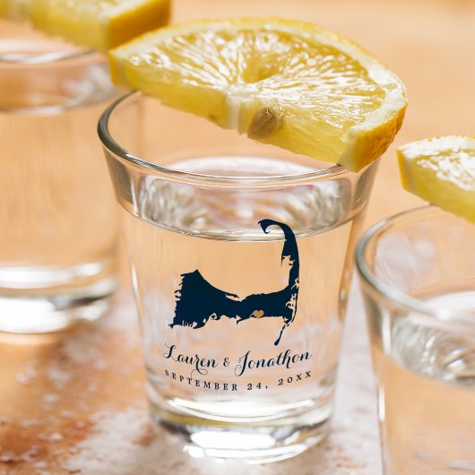 Verre A Shot Marine Blue Dennis Cape Cod Carte Gold Heart Maria