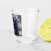 Verre A Shot Marine Blue Snowflakes Mariage d'hiver (Droite)
