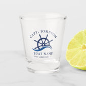 Verre A Shot Marine Nautique Blue Wave Capitaine de vaisseau He (Devant)