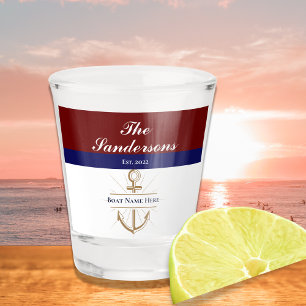 Verre A Shot Maroon rouge marine bordeaux Monogram Lake House