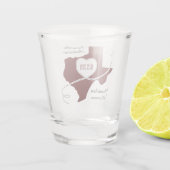 Verre A Shot Maroon Texas Curling Ribbon Mariage Date (Dos)