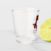 Verre A Shot Maroon Texas Curling Ribbon Mariage Date (Gauche)