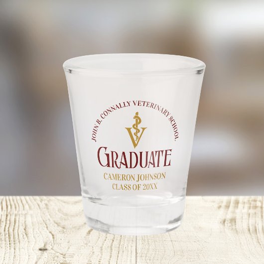 Verre A Shot Maroon Vétérinaire Diplôme sur mesure