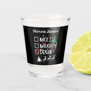 Verre A Shot marrant bon bol Noël mot art fête boire