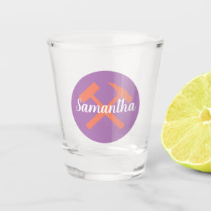 Verre A Shot Marteau de rock du géologue et nom personnalisé