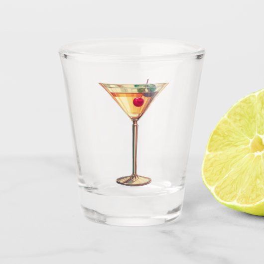 Verre A Shot Martini Cherry moderne du milieu du siècle (Devant)