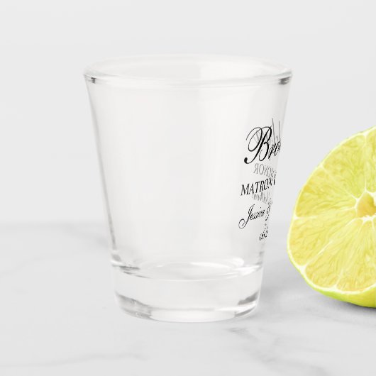 Verre A Shot Matron d'honneur Script Customisé (Gauche)