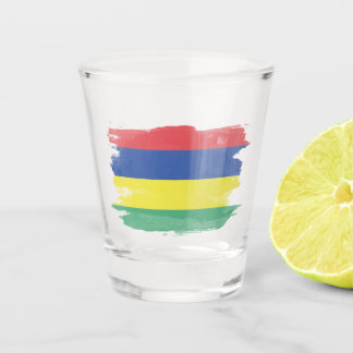 Verre A Shot Mauritius flag brush stroke, national flag