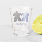 Verre A Shot Meeps en Love, Bleu & Black Shot Glass (Dos)