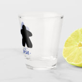 Verre A Shot Meeps en Love, Bleu & Black Shot Glass (Droite)