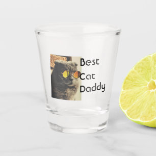 Verre A Shot Meilleur modèle de cadeau de nom de photo de chat 