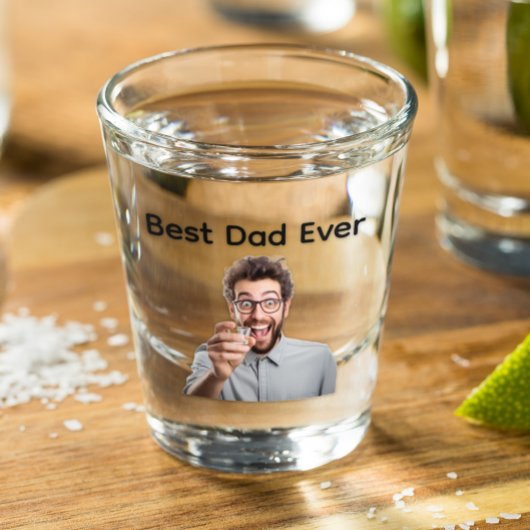Verre A Shot Meilleur Papa Personnalisé Photo Fête des Pères