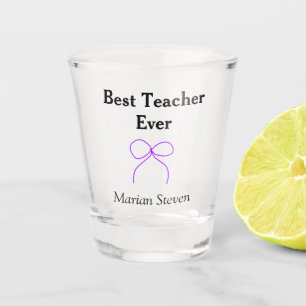 Verre A Shot Meilleur professeur jamais ruban violet nom appréc