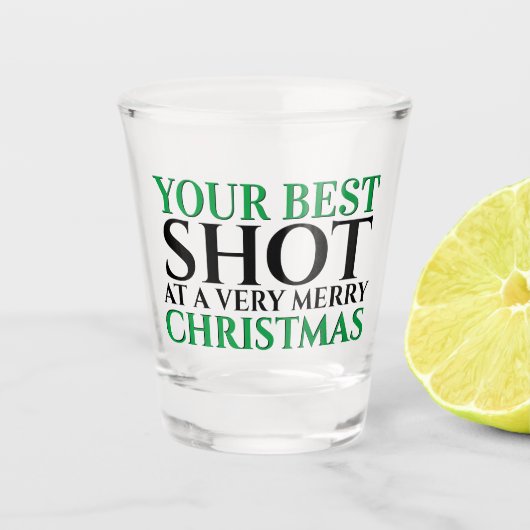 Verre A Shot Meilleur tir amusant à un joyeux cadeau de Noël (Devant)