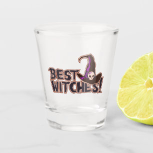 Verre A Shot Meilleures sorcières typographie Pun d'Halloween