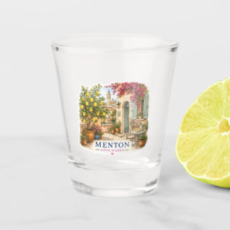 Verre A Shot Menton Côte d'Azur Patio Watercolor Souvenir Shot