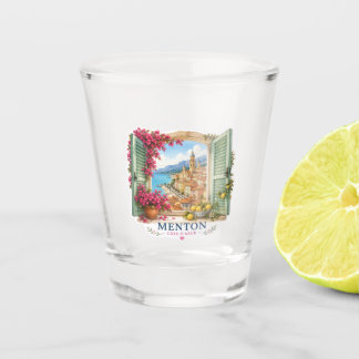Verre A Shot Menton Côte d'Azur Window Watercolor Souvenir Shot