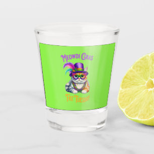 Verre A Shot Meowdi Gras Mardi Gras avec Kitten Gras Mardi