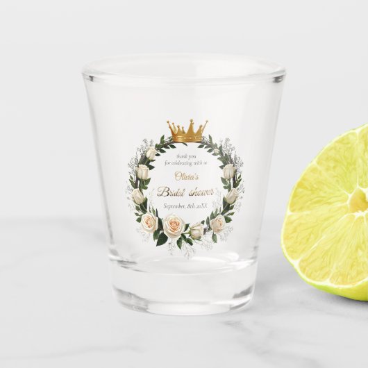 Verre A Shot Merci Roses blanches et souffle du bébé (Devant)