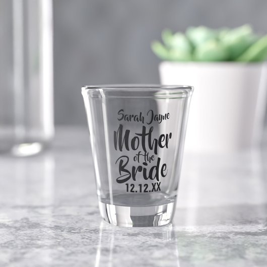 Verre A Shot Mère de la mariée Mariage Parent Cadeau Tourné ver