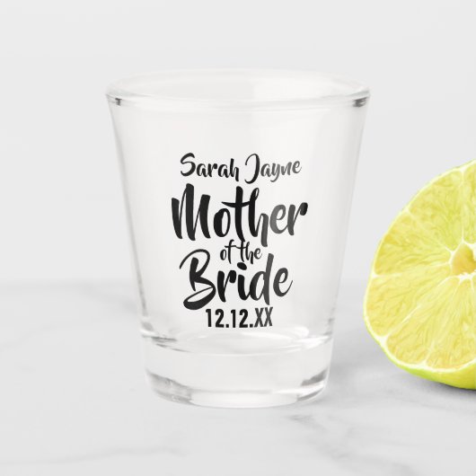 Verre A Shot Mère de la mariée Mariage Parent Cadeau Tourné ver (Devant)