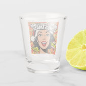 Verre A Shot Merry Christmas Pop Art Shot Glass (Dos)