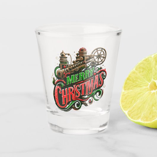 Verre A Shot Merry Christmas steampunk (Devant)