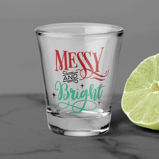 Verre A Shot Messet brillant | Funny Festive Christmas Pun