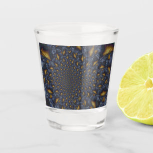 Verre A Shot Métal Moulé or et argent bleu