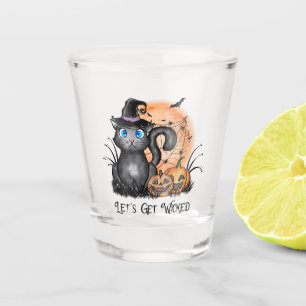 Verre A Shot Mettons-nous les méchants ! Chat à sorcière noir