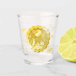 Verre A Shot Mi-automne Festival Gold Mooncake Moon Rabbit