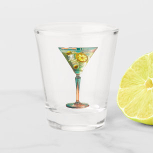 Verre A Shot Mi-siècle Futuriste Atomique Citron Olive Martini