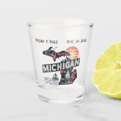 Verre A Shot Michigan Retro Silhouette personnalisable (Devant)