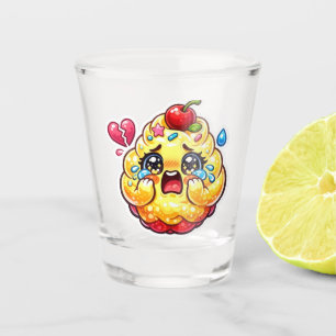 Verre A Shot Mignon Cupcake Kawaii Triste qui Pleure avec un Au