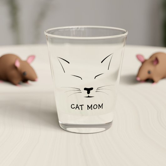 Verre A Shot Mignonne Chat Kitty Dormir Nom de la maman