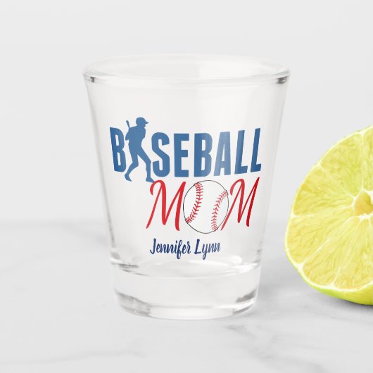 Verre A Shot Mignonne maman de baseball (Devant)