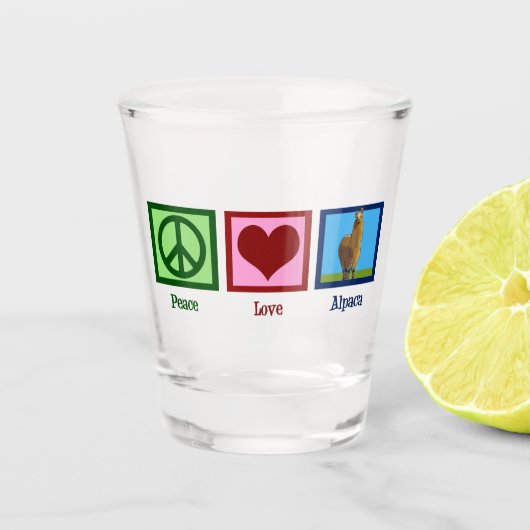 Verre A Shot Mignonne Peace Love Alpaca (Devant)