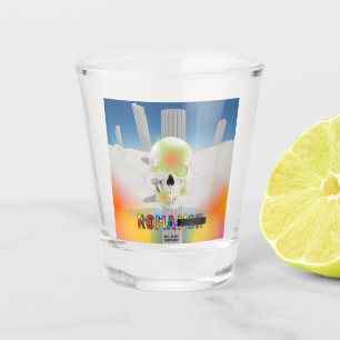 Verre A Shot Mikitiez Dreamer crâne tatto arc-en-ciel plage ros