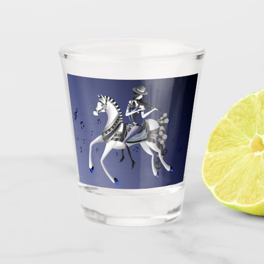 Verre A Shot Mime Horse équitation violoniste (Devant)