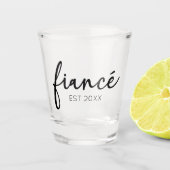 Verre A Shot Minimal Élégant Fiance Personnalisé Année Minimali (Devant)