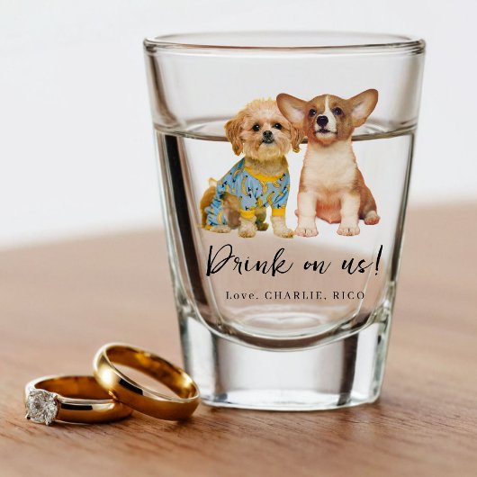 Verre A Shot Minimalist Dog Pet Photo Wedding 