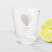 Verre A Shot Minimalist Heart Fingerprint Personalized Name  (Dos)
