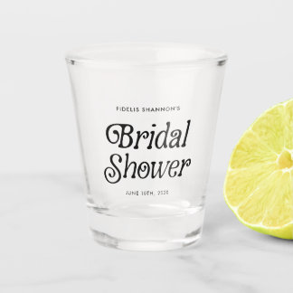 Verre A Shot Minimaliste  Mariage Rétro Noir et Blanc Shower