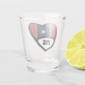 Verre A Shot Mississippi, MS Drapeau D'État Dans Le Coeur, Verr (Dos)