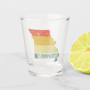 Verre A Shot Missouri Retro Vintage Sunset Distressed State Map