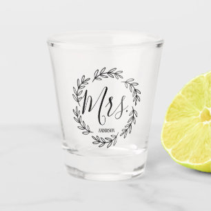 Verre A Shot Mme étant assortie Monogram Wreath